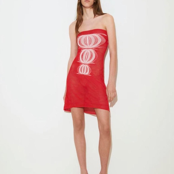 Gimaguas Red & White Ete Bandeau Dress - Picture 2 of 8